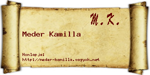 Meder Kamilla névjegykártya